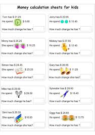 Money Calculation Worksheet 3 Kindergarten Math Worksheets Learning A Second Language 1st Grade Worksheets