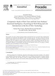 Where can i study property management in malaysia? Pdf Comparative Study Of Part Time And Full Time Students Emotional Intelligence Psychological Well Being And Life Satisfactions In The Era Of New Technology