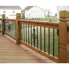 Black Aluminum Deck Railing Home Depot Deckorail 3 4 In X 26 In Black Aluminum Round Baluster 15 Pack 70570 The Home Depot Patio Deck Designs Concrete Patio Deck Railing Design