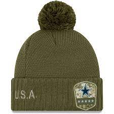 Dallas cowboys basic knit hat black. Dallas Cowboys New Era Girls Youth Salute To Service Sideline Knit Hat Olive Salute To Service New Era Knitted Hats