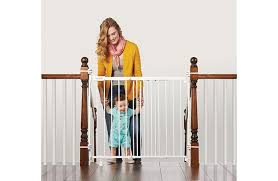 Useful as a safety gate, baby and toddler gate, pet (large and small dogs) gate, or both. Summer Infant Metal Banister Stair Safety Gate