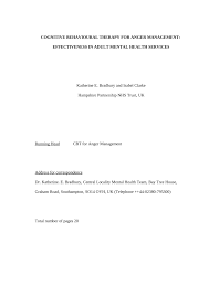 Note format for cbt : Pdf Cognitive Behavioural Therapy For Anger Management Effectiveness In Adult Mental Health Services