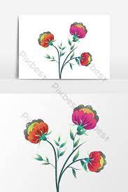 Cartoon Drawing Green Leaf Red Flower Png Images Psd Free Download Pikbest Flower Png Images How To Draw Hands Red Flowers