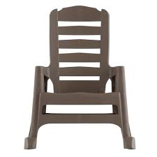 Plastic adirondack chairs are extremely lightweight, with the heaviest weighing less than 40 lbs., which makes them extremely easy to move from another big consideration that you need to take into account is how big your new chairs are going to be. Big Easy Plastic Outdoor Rocking Chair Mushroom 8080 96 4300 The Home Depot