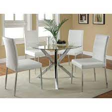 Vance Upholstered Dining Chairs White Set Of 4 Walmart Com Glass Round Dining Table Round Glass Kitchen Table Kitchen Table Settings