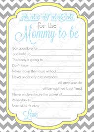 5 out of 5 stars (2,349) 2,349 reviews $ 2.50. Blue Advice Card Chevron Yellow Gray Boy Baby Shower Advice Game Card Party Printable Baby Boy Activity Pdf Advice Card Mommy To Be 6 Baby Shower Advice Baby Shower Advice Cards