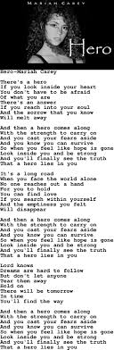 Mariah Carey Hero Lyrics Strength Quote Great Song Lyrics Mariah Carey Lyrics Mariah Carey