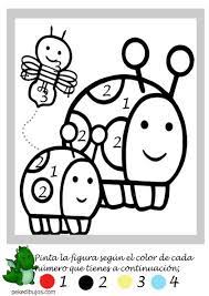 Dibujos Por Numeros Para Colorear Y Pintar Colorear Por Numeros Colores Preescolares Numero Para Colorear