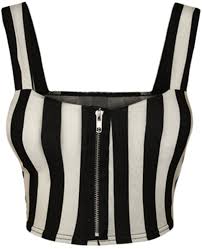 Black And White Crop Top Wearall Women S Striped Zip Bandeau Bralet Strap Top Black White Us 4 6 Uk 8 10 Striped Bralet Black And White Crop Tops Black And White Shirt