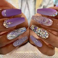 Showcasing tapered comes to an end that are square. 21 Pretty Purple Nail Designs And Ideas Stayglam