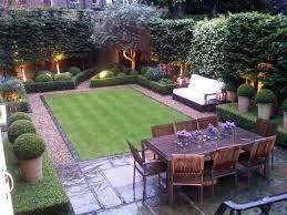 Rectangle Lawn And Vertical Gravel Paths Elongate Wide Garden Small Backyard Garden Design Backyard Landscaping Plans Small Backyard Gardens