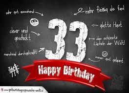 Komplimente Geburtstagskarte Zum 33 Geburtstag Happy Birthday Geburtstagsspruche Welt