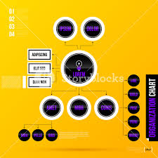 organization chart template with round elements on bright