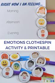 Diy Emotions Clothespins Activity Chart Includes A Free