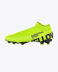 Download Football Cleat Mockup Side View In Apparel Mockups On Yellow Images Object Mockups