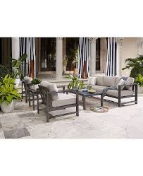Furniture Aruba Grey Aluminum Outdoor Sofa With Sunbrella Cushion Created For Macy S Reviews Furniture Macy S Gray Patio Furniture Target Patio Furniture Contemporary Patio Furniture