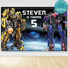 With the ability to reconstruct their external appearance, the transformers have captured the imagination of many a guy. Transformers Birthday Party Banner Backdrop Printable Diy Bobotemp