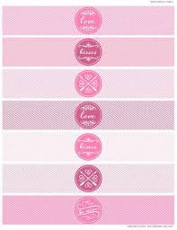 Free printable valentines day labels. Assorted Valentine S Day Pink Water Bottle Labels Printable Template