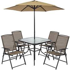 Best Choice Products 6pc Outdoor Folding Patio Dining Set W Table 4 Chairs Umbrella And Built I In 2020 Outdoor Patio Table Patio Table Umbrella Patio Furniture Sets