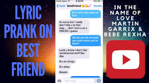 Craig david lyrics walking away i'm walking away from the troubles in my life i'm walking away oh to find a better day i'm walking away from the troubles in my life i'm walking away oh to find a better day i'm walking away sometimes some people. Song Lyric Prank On My Best Friend Martin Garrix Bebe Rexha In The Name Of Love Youtube