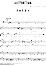 Eye Of The Tiger Clarinet Sheet Music Saxophone Sheet Music Trumpet Sheet Music