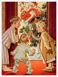 Mommy Kissing Santa Vintage Christmas Cards Vintage Christmas Christmas Images