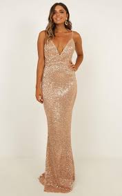 Indulge Me Maxi Dress In Rose Gold Sequin Produced In 2020 Occasion Dresses Dresses Formal Occasion Dress