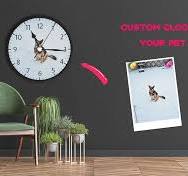 Home Decor Custom Your Photo Round Wall Clock, Personalized Acrylic Silent Non Ticking Decorative Clocks for Living Room Kitchen
