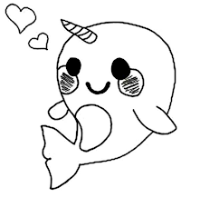 Kawaii is adorable and fun. Cute Baby Narwhal Coloring Pages Cute Coloring Pages Unicorn Coloring Pages Animal Coloring Pages