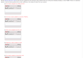 Number of atoms of each elements must be balanced; Oneclass Use The Standard Reduction Table To Write Net Ionic Equations For The Extensive Redox React