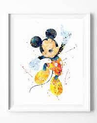 Disney Mickey Art Print Poster Watercolor Painting Wall Art Home Decor Baby Nursery Decor Kids Gifts 14 Mickey Mouse Wall Art Disney Drawings Mickey Mouse Art