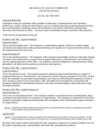 Legal Secretary Job Description Resumesdesign Assistant Jobs Job Description Administrative Assistant Resume