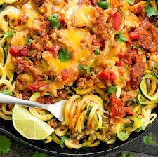 One Pot Taco Zucchini Noodles Recipe Zoodle Recipes Zucchini Noodle Recipes Beef Recipes