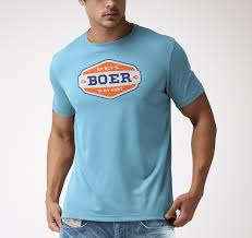 premium cotton t shirt printed light blue 8220 boer 8221 in 2020 printed shirts cotton tshirt shirts