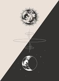 Sun Moon Cosmic Totem Minimal Art Print Design By Pineapple Jam Totem Design Graphic Design Studios Art