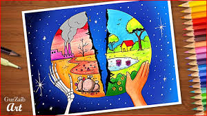 save environment save earth poster chart drawing for school