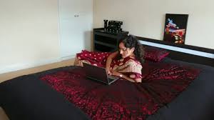 Red saree bhabhi caught watching porn seduced and fucked by devar dirty