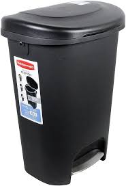Glad small trash can, 1.2 gallon | round stainless steel garbage bin with soft close lid & step foot pedal. Trash Can Step On Wastebasket 13 Gallon Lid Durable Foot Pedal Kitchen New Rubbermaid Kitchen Trash Cans Trash Can Waste Basket