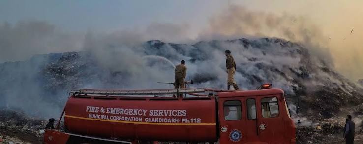Landfill fire foregrounds improper waste management in Chandigarh