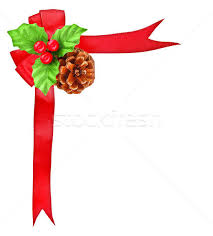 Christmas wreath with candy canes, dried fruit, spice sticks, white bow, holly, mistletoe and winter greenery over dark wood background single present with candy cane and blank space. Holly Berry And Red Bow Ribbon Christmas Decoration Border Stock Photo C Anna Om 1435068 Stockfresh
