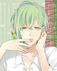 Portrait face manga anime boy blond hair blue eyes smile. Anime Boy Blonde Hair Green Eyes Otaku Wallpaper