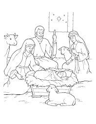 The scene is peaceful and loving. Nativity Mary Joseph Jesus And The Shepherds