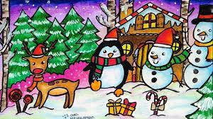 Animasi natal angka natal angka outdoor gaya kartun bergerak via indonesian.alibaba.com. Cara Menggambar Dan Mewarnai Tema Suasana Natal Boneka Salju Snowman Dan Rusa Natal Part 2 Youtube