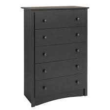 Prepac sonoma 3 drawer black tall nightstand. Prepac Sonoma Chest With 5 Drawer Black 45 Inx 31 5 In Hdc 3345 V Rona