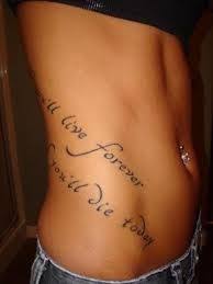 Tattoo On Side Of Belly Quote Tattoos Side Tattoos Girl Tattoos