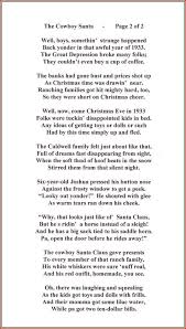 Poem 205 The Cowboy Santa Copyrighted By Stan Paregien In 1999 Page 2 Of 3 Jpg 561 985 Christmas Tree Poem Cowboy Poetry Poems