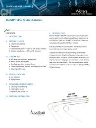 Column cleaning, regenerating and storage. Acquity Uplc M Class Columns Care And Use Manual Manualzz