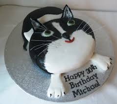 The cat, and the ball of string are both made of rkt, covered in fondant. Cat Birthday Cakes