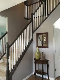 Painting And Staining Our Stair Railing Part 3 Done Indoor Stair Railing Stairs Design Stair Railing