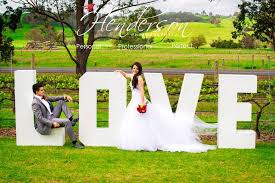 Giant Love Letters Bright Colourful Modern Theme Vineyard In The Ferguson Valley Region Bunbury W Country Garden Weddings Wedding Colors Vineyard Wedding